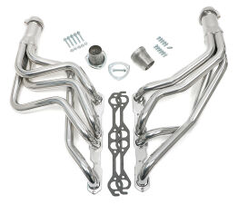 Silver Long-Tube Headers For 67-81 Camaro 283-400, Close Ratio PS