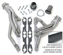 BLACK STEEL MID-LENGTH HEADERS 67-91 1/2-3/4 TON 4WD PICKUP, BLAZER; 283-400