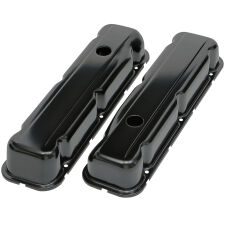 BUICK 350 ('68-81) STEEL VALVE COVERS; SHORT- BLACK FINISH