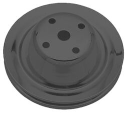 WATER PUMP Pulley; 1 Groove; CHEVY SB (69-85); LONG Water Pump- ASPHALT BLACK