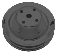 WATER PUMP Pulley; 2 Groove; CHEVY SB (69-85); LONG Water Pump- ASPHALT BLACK