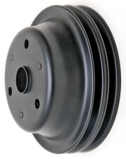 CRANKSHAFT Pulley; 2 Groove; CHEVROLET SB (69-85);LONG Water Pump-ASPHALT BLACK