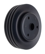 CRANKSHAFT Pulley; 3 Groove; CHEVROLET SB (69-85);LONG Water Pump-ASPHALT BLACK
