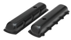 OLDS OFFSET HOLE ASPHALT BLACK POWDER COATED VALVE COVERS