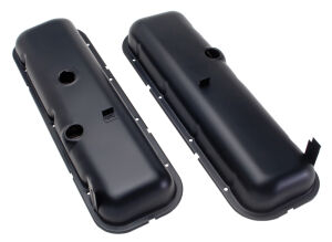 O.E.-STYLE Valve Covers; Short; 1965-72 BB Chevy- ASPHALT BLACK