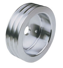 CRANKSHAFT Pulley; 3 Groove; CHEVROLET 283-350; SHORT W/P- Mach. ALUMINUM