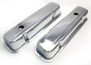 TRADITIONAL Design Valve Covers; TALL; 1959-1979 PONTIAC 326-455-CHROME