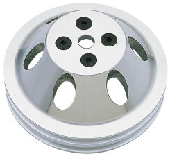 WATER PUMP Pulley; 2 Groove; 55-68 CHEVROLET 283-350; SHORT W/P- Mach. ALUMINUM