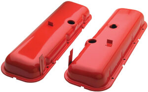O.E.-STYLE Valve Covers; Short; 1965-72 BB Chevy- CHEVY ORANGE